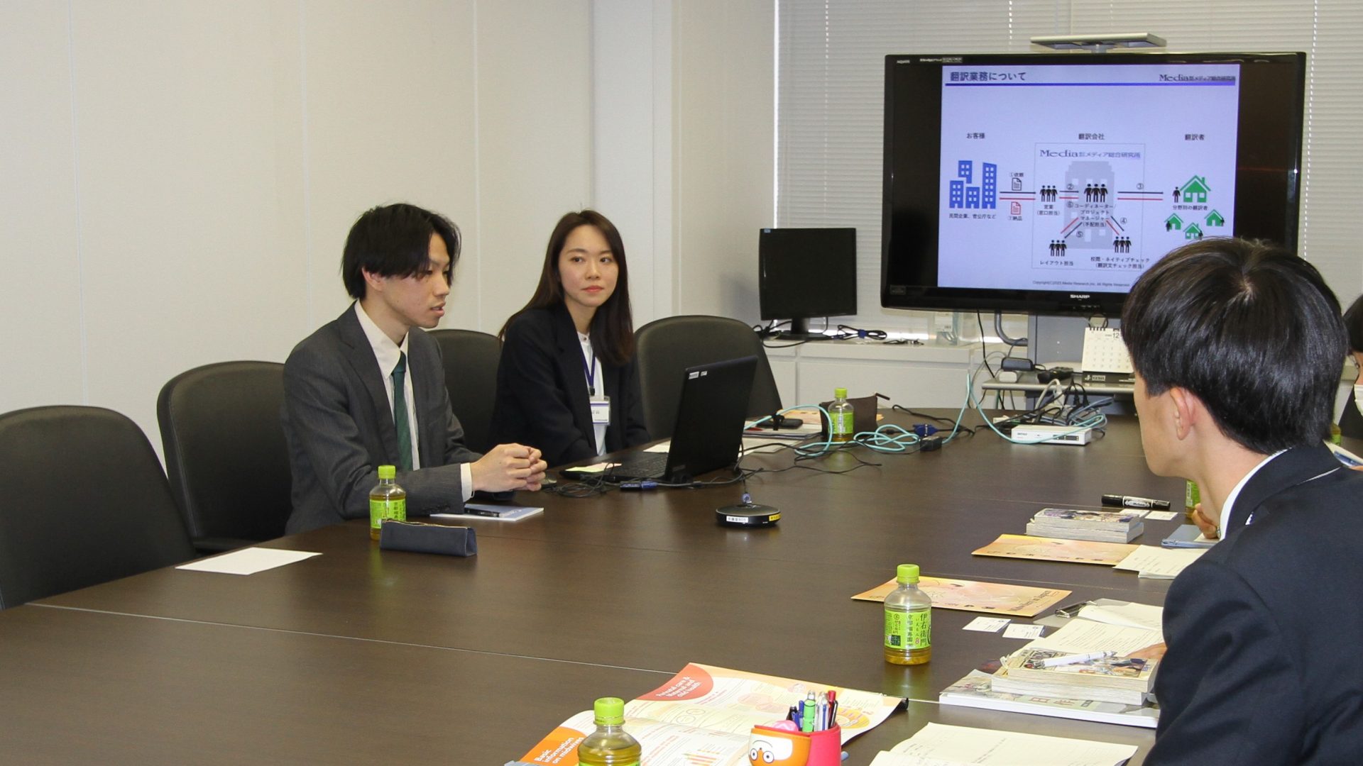 翻訳会社の役割を説明しているところ